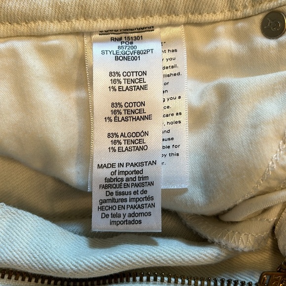 GOOD AMERICAN bone/ecrew zipper fly size 6/28. Excellent condition! - Picture 4 of 5